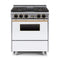 Chicago Brick Oven 30” Dual-Fuel Self-Cleaning Convection Range With Sealed Burners SAKSBY - White Brass View