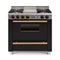 Chicago Brick Oven 36" All Gas Range With Open Burners SAKSBY - Black Brass View