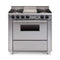 Chicago Brick Oven 36” Dual-Fuel Self-Cleaning Convection Range With Open Burners SAKSBY - Stainless Regular View