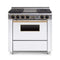 Chicago Brick Oven 36” Dual-Fuel Self-Cleaning Convection Range With Sealed Burners SAKSBY - White Brass View