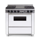 Chicago Brick Oven 36” Dual-Fuel Self-Cleaning Convection Range With Sealed Burners SAKSBY - White Regular View