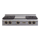 Chicago Brick Oven 36" Gas Rangetop With 4 Or 6 Sealed Burners SAKSBY - 4 Burners Brass View