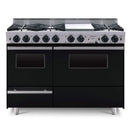 Chicago Brick Oven 48" Dual-Fuel Self-Cleaning Convection Range With Open Burners SAKSBY - Black Regular View