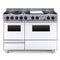 Chicago Brick Oven 48" Dual-Fuel Self-Cleaning Convection Range With Open Burners SAKSBY - White Regular View