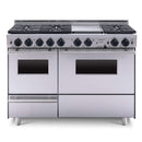 Chicago Brick Oven 48" Dual-Fuel Self-Cleaning Convection Range With Sealed Burners SAKSBY - Stainless Regular View