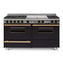 Chicago Brick Oven 60" True Dual-Fuel Self-Cleaning Convection Range With Sealed Burners SAKSBY - Black Brass View