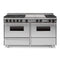 Chicago Brick Oven 60" True Dual-Fuel Self-Cleaning Convection Range With Sealed Burners SAKSBY - Stainless Regular View