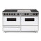 Chicago Brick Oven 60" True Dual-Fuel Self-Cleaning Convection Range With Sealed Burners SAKSBY - White Regular View