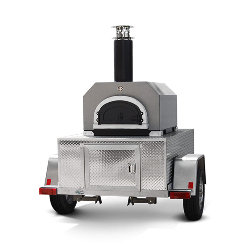 Chicago Brick Oven-750 Tailgater Wood Fired Pizza Oven On Trailer, 48" [CBO-O] (SAK82581) - Saksby Wholesale - Silver Color