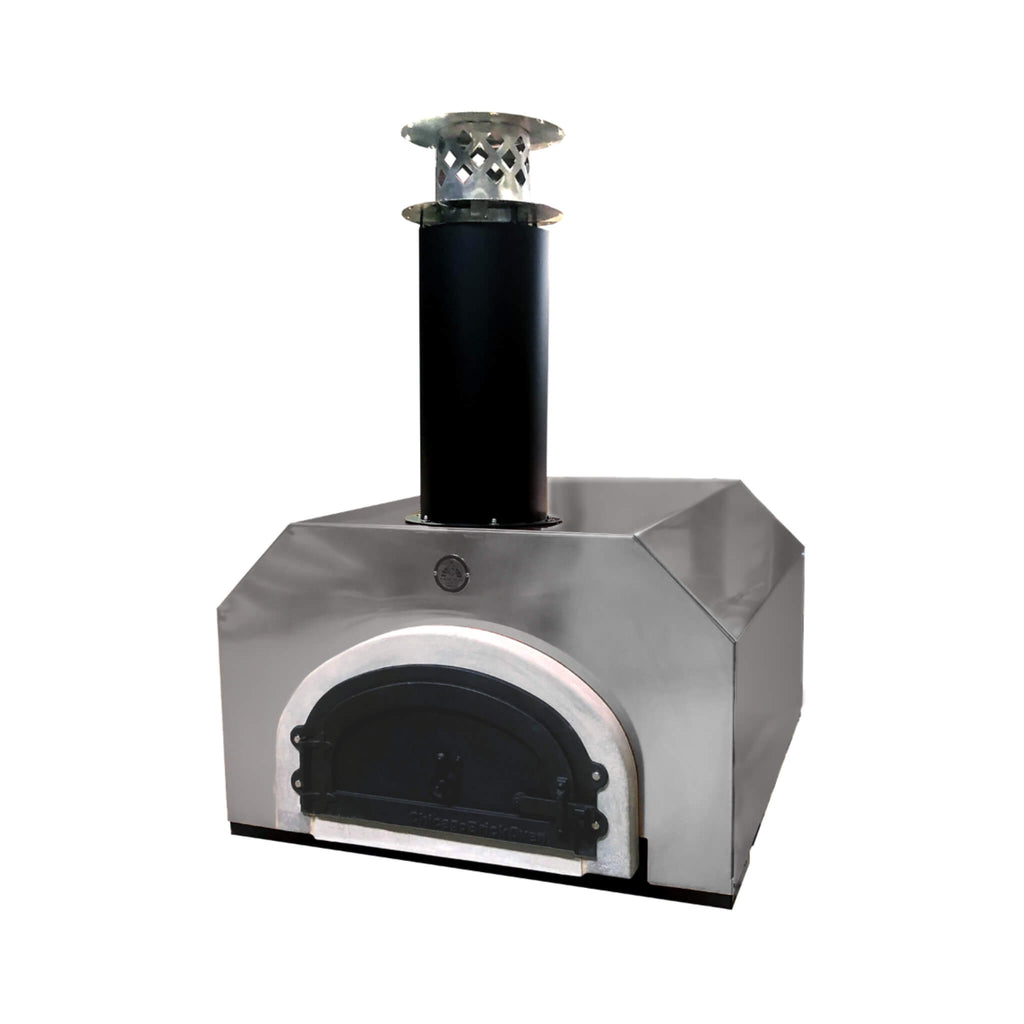Chicago Brick Oven-750 Tailgater Wood Fired Pizza Oven On Trailer, 48" [CBO-O] (SAK82581) - Saksby Wholesale - Chimney View