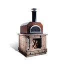 CHICAGO BRICK OVEN CBO 500 Countertop Wood Fired Pizza Oven With 27"x22" Cooking Surface [CBO-O-MBL-750] (SAK75148) - Saksby Wholesale - Side View With Wood 