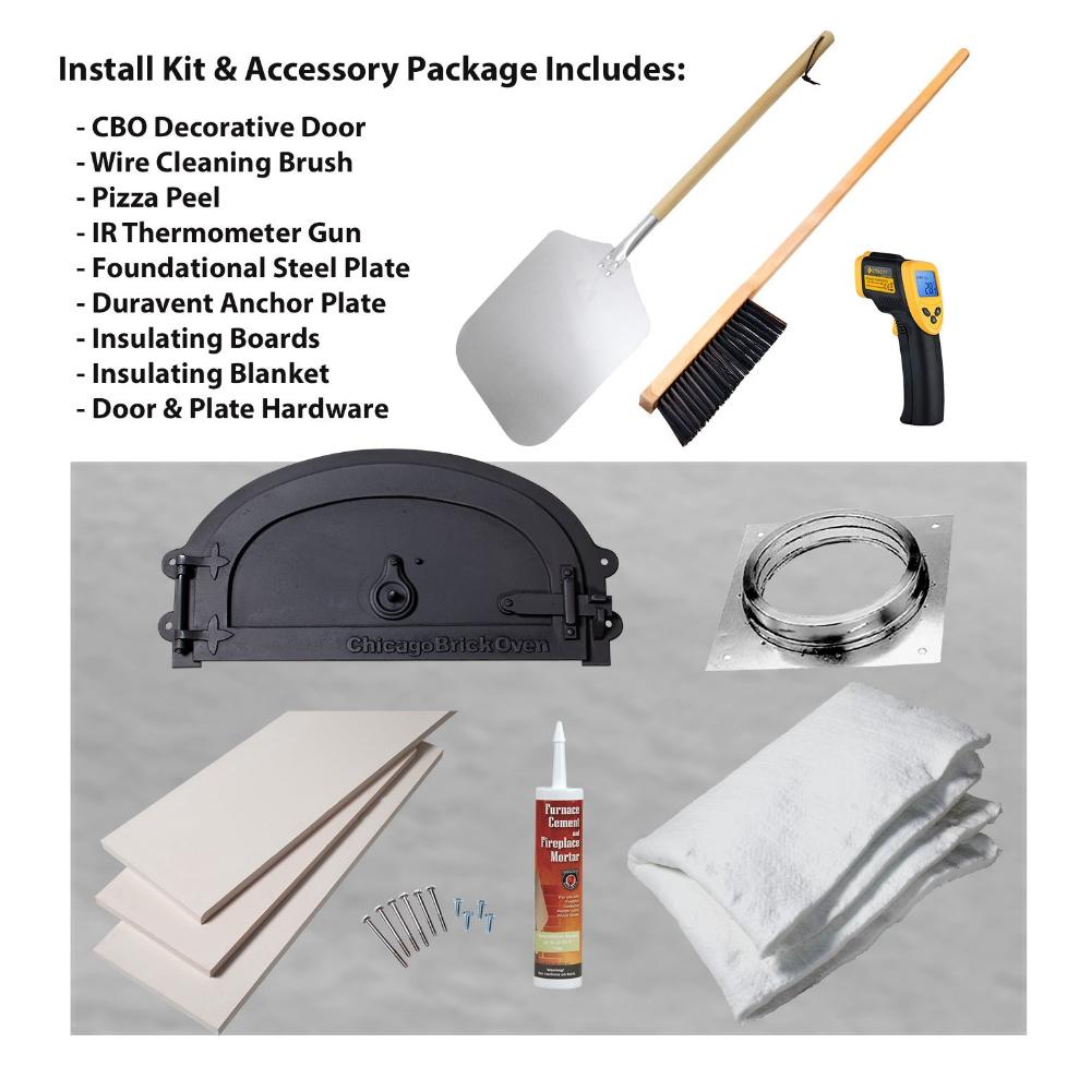 CHICAGO BRICK OVEN CBO 500 Wood Fired Pizza Oven DIY Kit With 27" x 22" Cooking Surface [CBO-O-KIT-500] (SAK15892) - SAKSBY