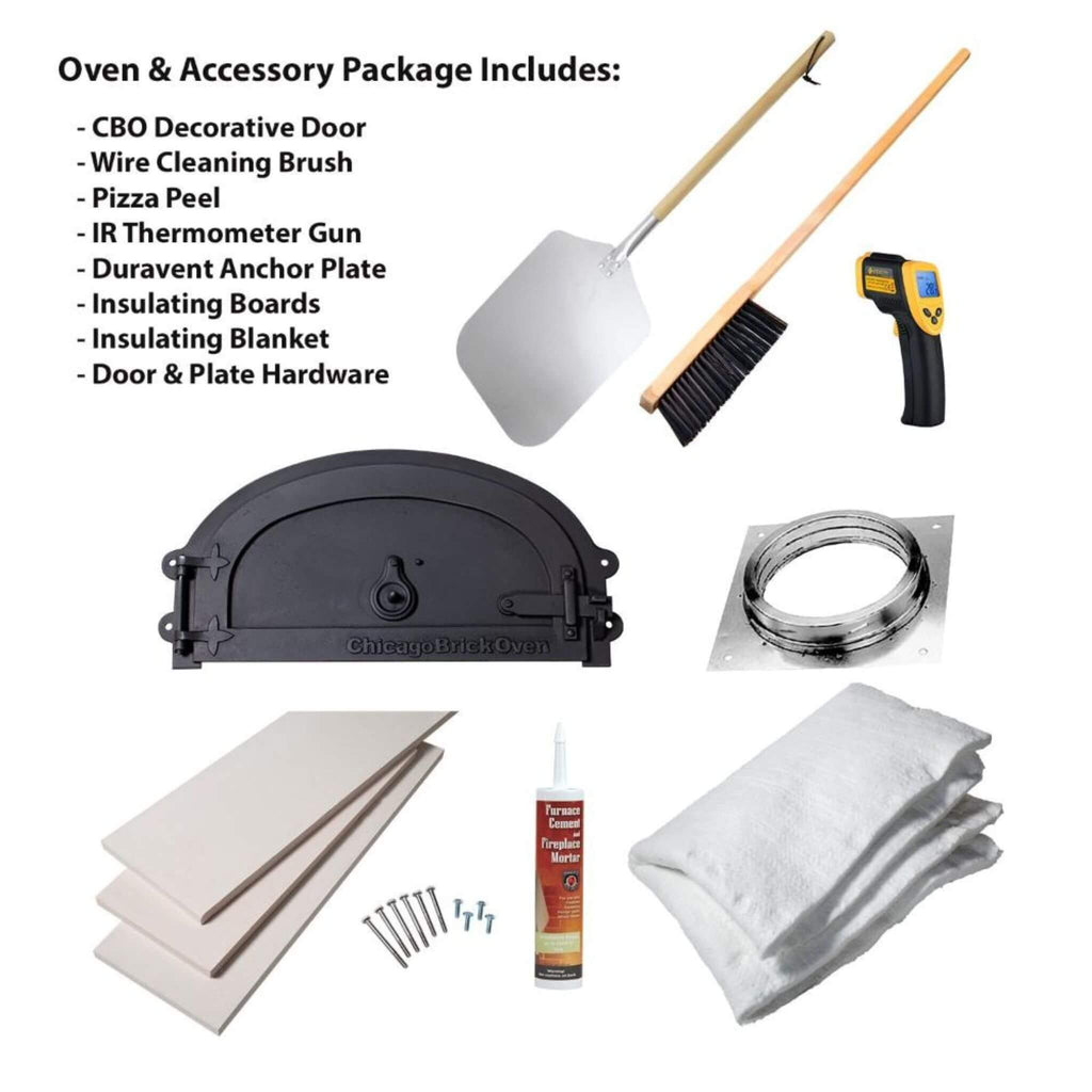 Chicago Brick Oven CBO-750 Commercial Hybrid Wood & Gas Fired Oven DIY Kit [CBO-O-KIT-750-HYB] (SAK75154) - Saksby Wholesale - Accessories View