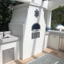 Chicago Brick Oven CBO-750 Commercial Hybrid Wood & Gas Fired Oven DIY Kit [CBO-O-KIT-750-HYB] (SAK75154) - Saksby Wholesale - Lifestyle Image Front Right View