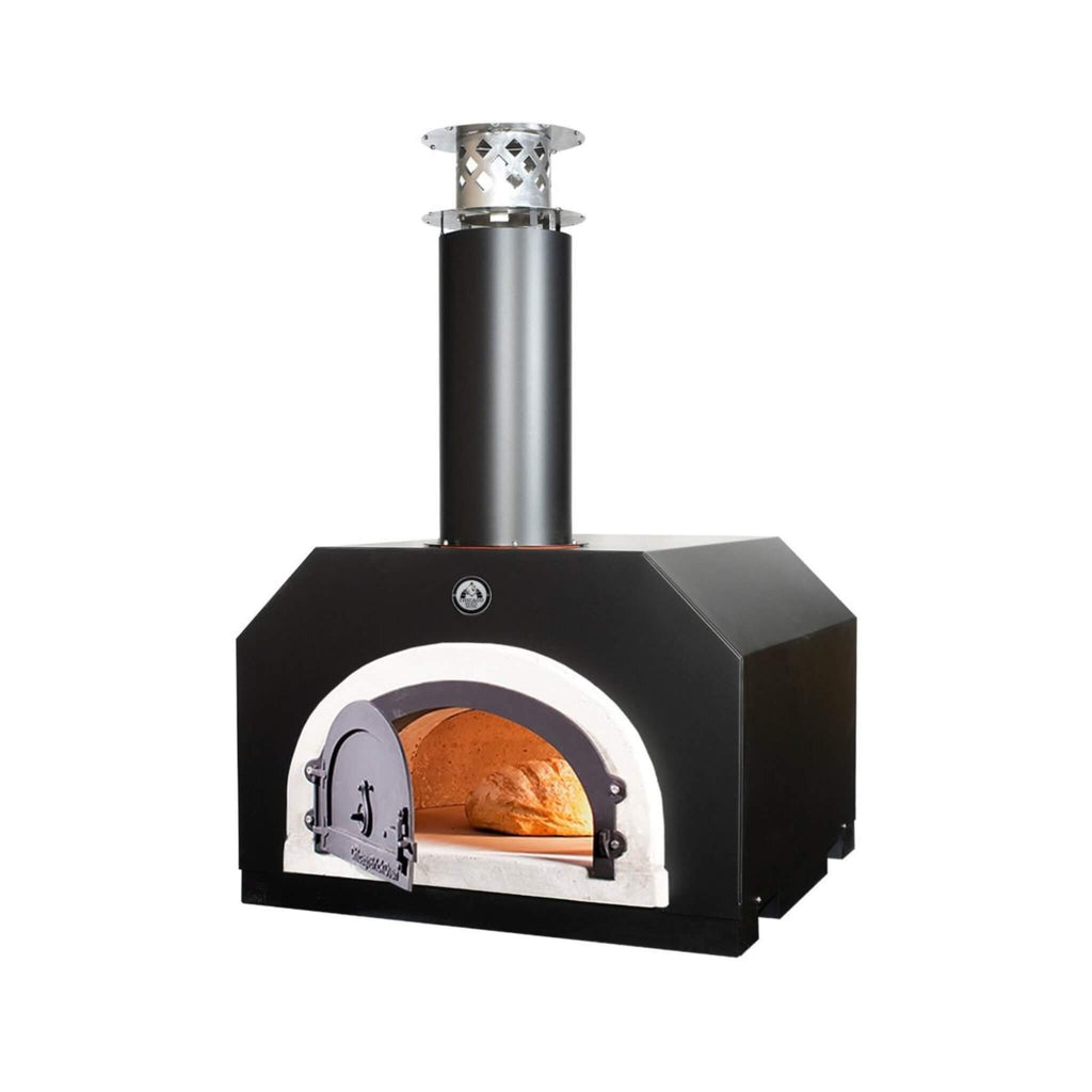 Chicago Brick Oven CBO-750 Countertop Wood Fired Pizza Oven With (38x28)" Cooking Surface [CBO-O-CT-750] (SAK42753) - Saksby Wholesale - Front Left View Solar Black