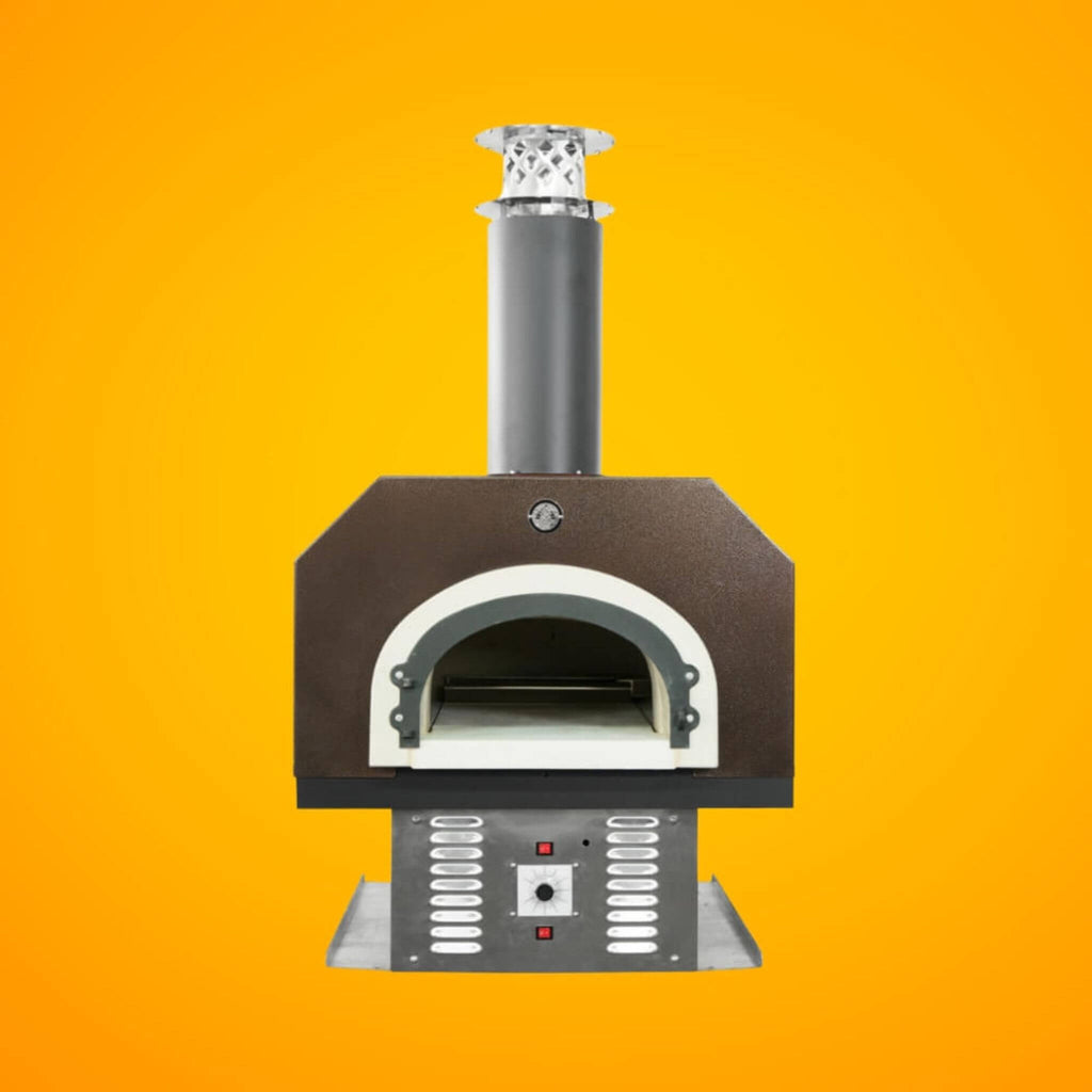 Chicago Brick Oven CBO-750 Residential Hybrid Countertop Pizza Oven With No Skirt [CBO-O-CT-750-HYB] (SAK14259) - Saksby Wholesale - Front View Copper Vein on Orange Background