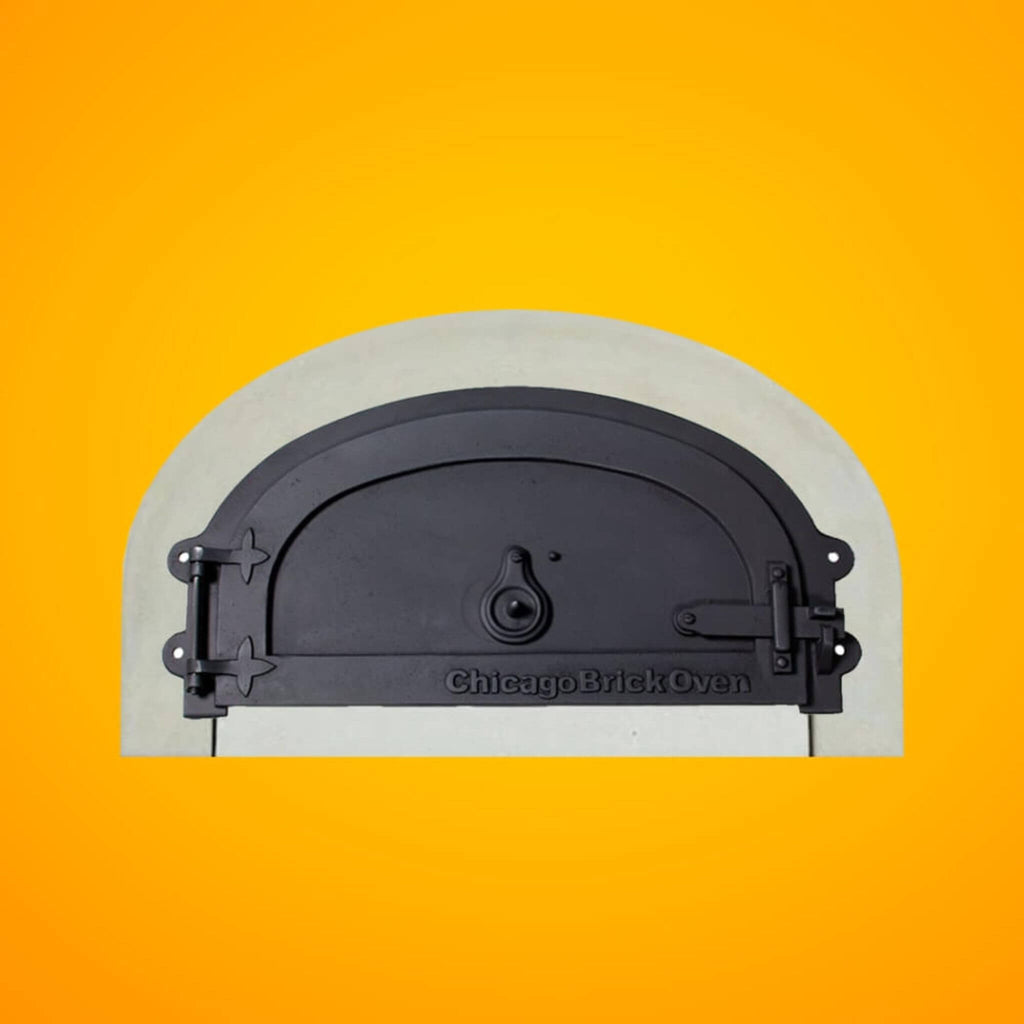 Chicago Brick Oven CBO-750 Wood Fired Pizza Oven DIY Kit With 38" x 28" Cooking Surface [CBO-O-KIT-750] (SAK51793) - Saksby Wholesale - Front View On Orange Background
