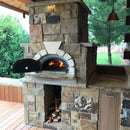 Chicago Brick Oven CBO-750 Wood Fired Pizza Oven DIY Kit With 38" x 28" Cooking Surface [CBO-O-KIT-750] (SAK51793) - Saksby Wholesale - Lifestyle Image With Stone Bricks