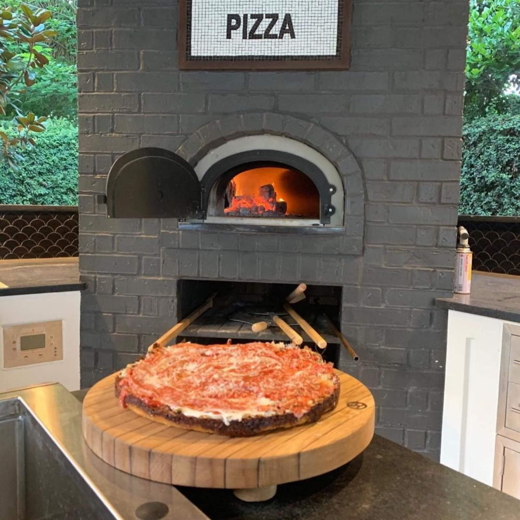 Chicago Brick Oven CBO-750 Wood Fired Pizza Oven DIY Kit With 38" x 28" Cooking Surface [CBO-O-KIT-750] (SAK51793) - Saksby Wholesale - Cooking Surface Near Pizza View