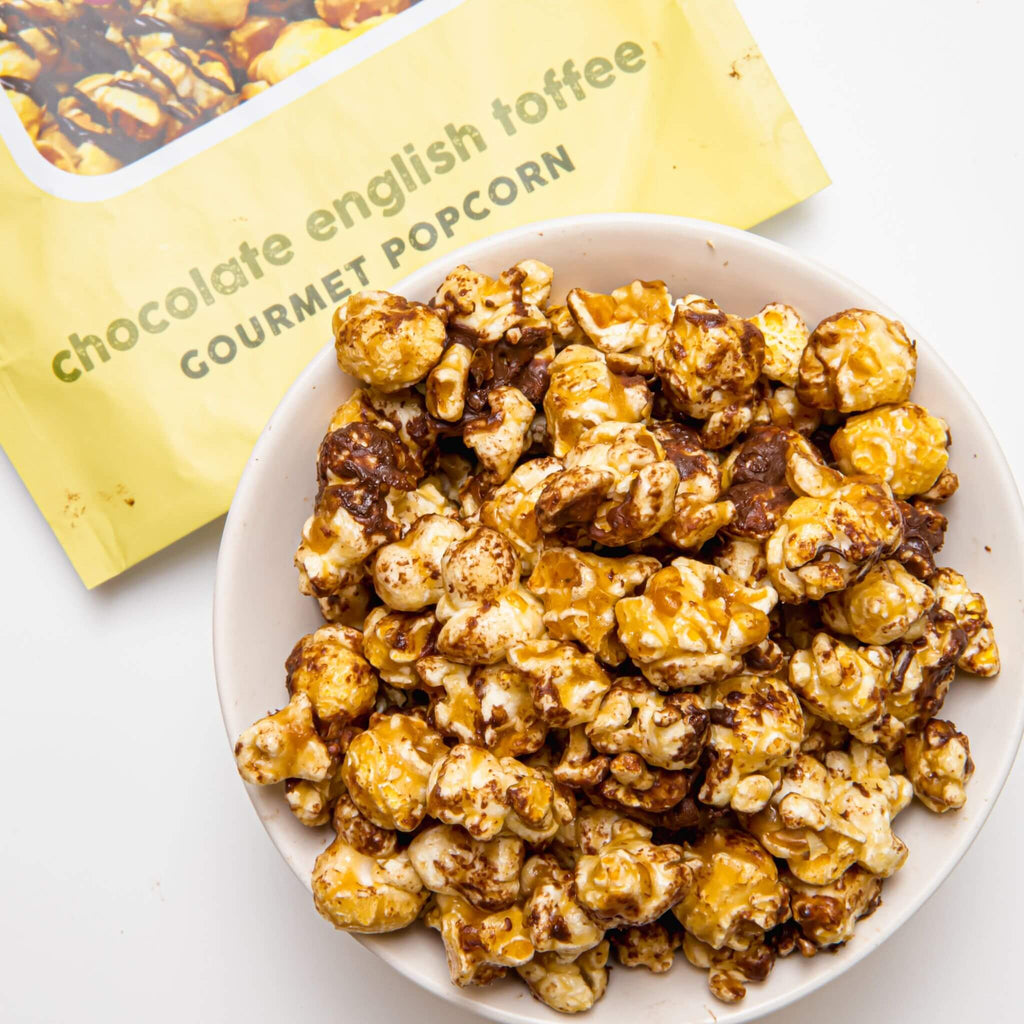 Chocolate English Toffee Popcorn (SAK56327) - Saksby Wholesale - Popcorn In a Bowl