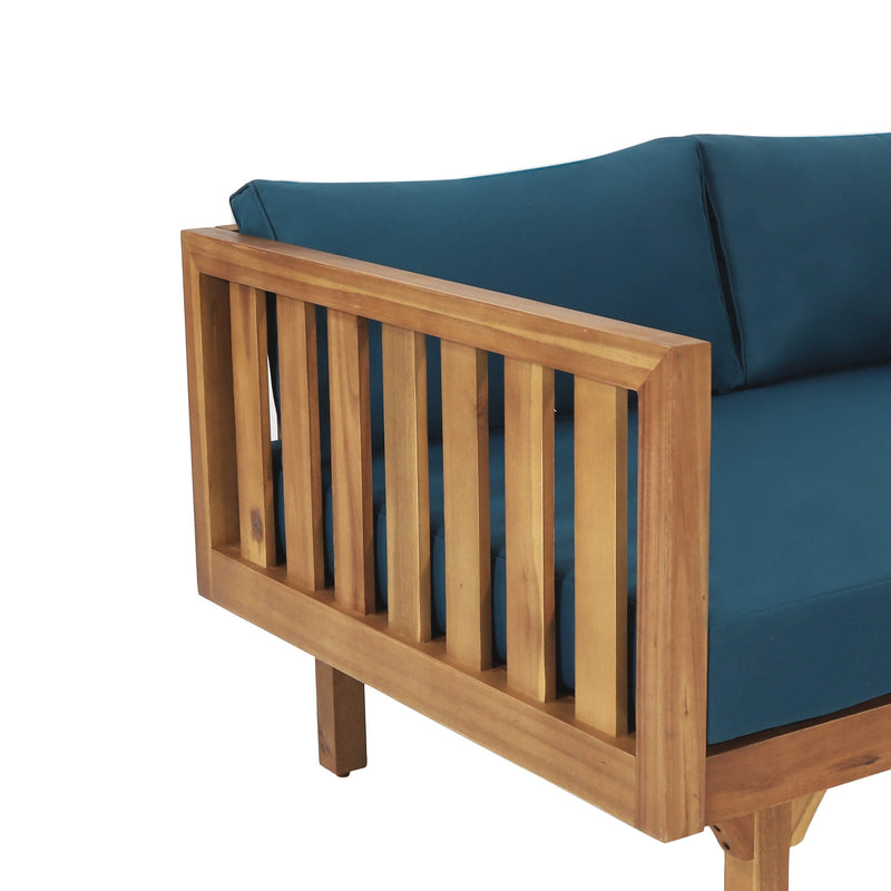 Claremont 3-Seater Acacia Wood Daybed Sofa With Water-Resistant Cushions (SAK65773) - Saksby Wholesale - Arm Rest Design