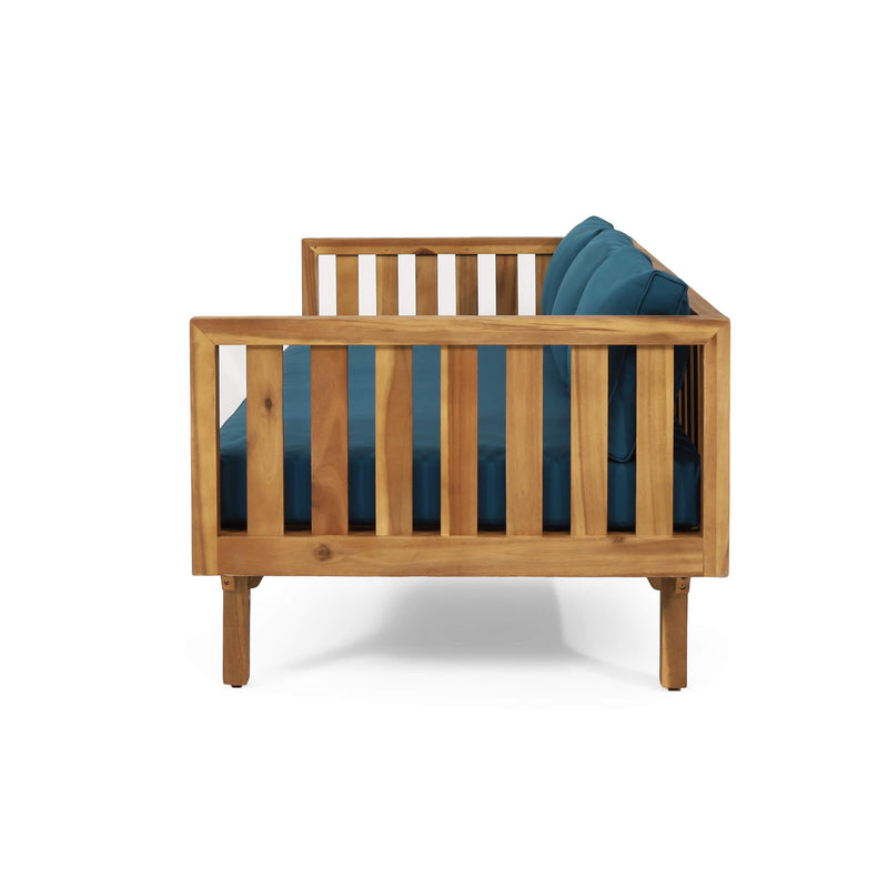 Claremont 3-Seater Acacia Wood Daybed Sofa With Water-Resistant Cushions (SAK65773) - Saksby Wholesale - Arm Rest Side VIew