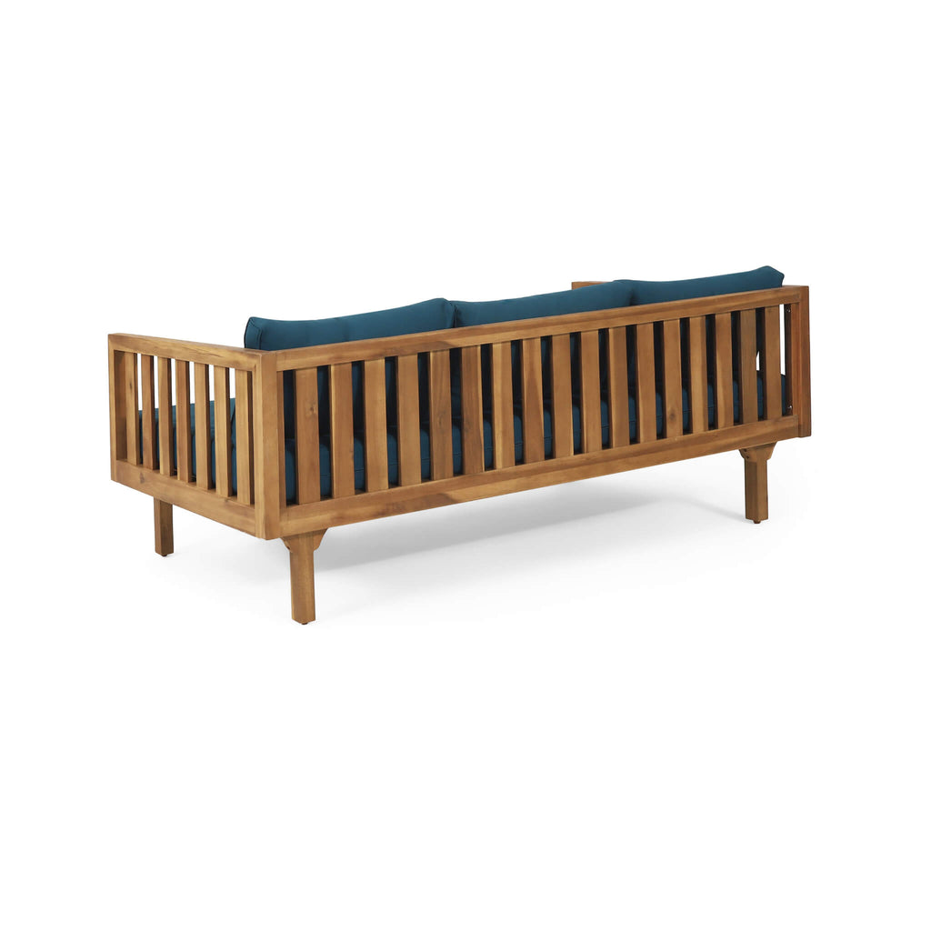Claremont 3-Seater Acacia Wood Daybed Sofa With Water-Resistant Cushions (SAK65773) - Saksby Wholesale - Back View