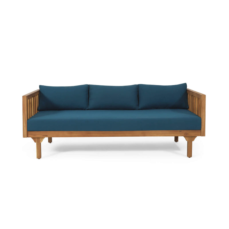 Claremont 3-Seater Acacia Wood Daybed Sofa With Water-Resistant Cushions (SAK65773) - Saksby Wholesale - Front View