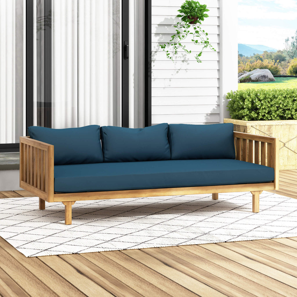 Claremont 3-Seater Acacia Wood Daybed Sofa With Water-Resistant Cushions (SAK65773) - Saksby Wholesale - Lifestyle