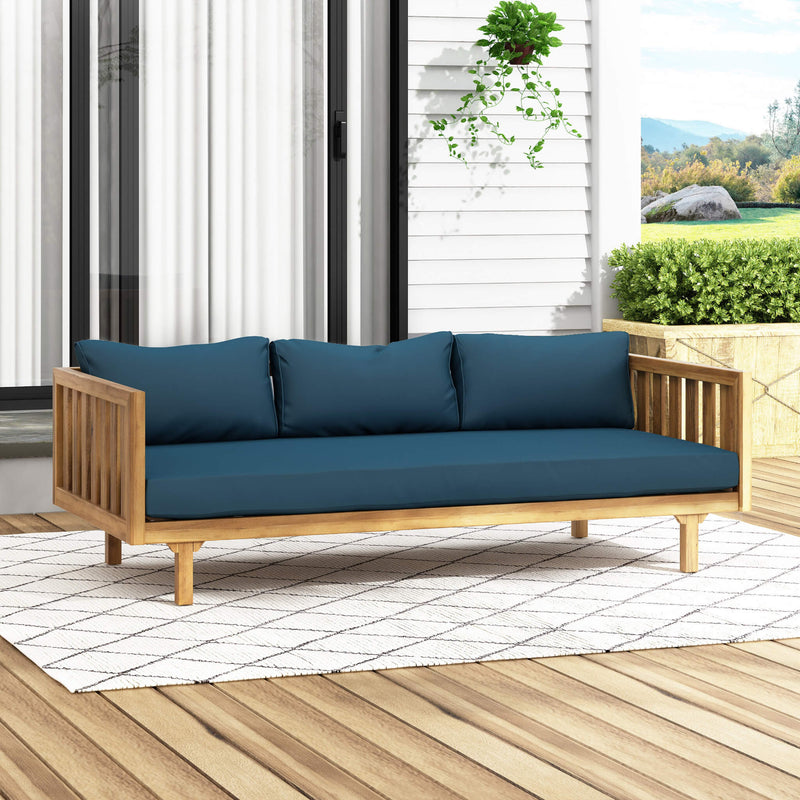 Claremont 3-Seater Acacia Wood Daybed Sofa With Water-Resistant Cushions (SAK65773) - Saksby Wholesale - Lifestyle