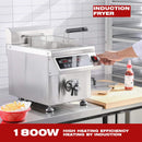 Commercial 12.6 QT 1800W Electric Induction Deep Fryer With Timer (SAK15870) - Saksby Wholesale - High Heating Efficiency