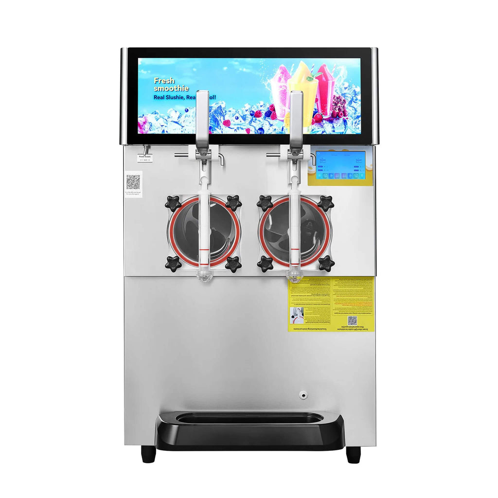 Commercial 16L 1155W Double Bowl Stainless Steel Slushy Margarita Machine (SAK98402) - Saksby Wholesale - Front View