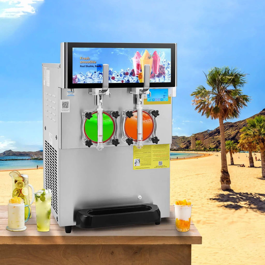 Commercial 16L 1155W Double Bowl Stainless Steel Slushy Margarita Machine (SAK98402) - Saksby Wholesale - Lifestyle At Beach