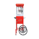 Commercial 6-Ounce Stainless Steel Vintage Popcorn Machine With Cart Red SAK35951 Saksby - Front View