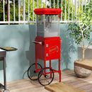 Commercial 6-Ounce Stainless Steel Vintage Popcorn Machine With Cart Red SAK35951 Saksby - Lifestyle Front Right View