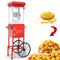 Commercial 6-Ounce Stainless Steel Vintage Popcorn Machine With Cart Red SAK35951 Saksby - With Popcorn