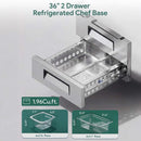 Commercial Double Drawer Undercounter Worktop Fridge With Wheels (SAK80596) - Saksby Wholesale - 36-Inch Refrigerated Chef Base