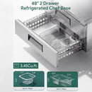 Commercial Double Drawer Undercounter Worktop Fridge With Wheels (SAK80596) - Saksby Wholesale - 48-Inch Refrigerated Chef Base