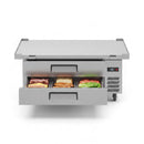 Commercial Double Drawer Undercounter Worktop Fridge With Wheels (SAK80596) - Saksby Wholesale - Front View