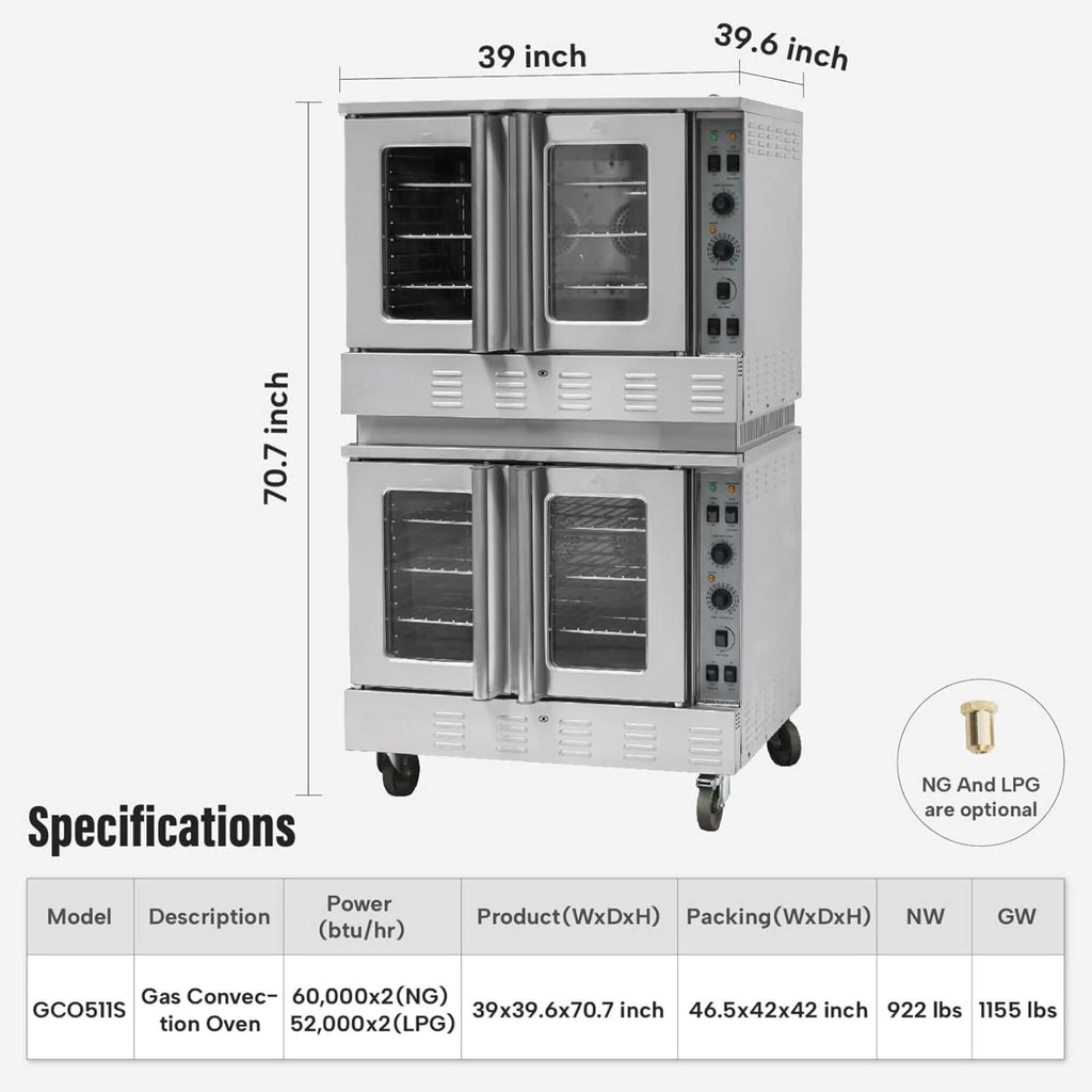 Commercial Double-Stack 160K BTU 2-Burner Stainless Steel Gas Stock Pot Range (SAK18763) - Saksby Wholesale - Specification Details