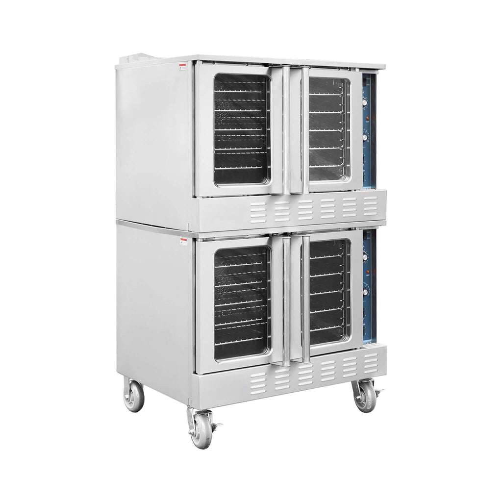 Commercial Full-Size Natural Gas/Propane Double Stacked Convection Oven (SAK60914) - Saksby Wholesale - Front Side View