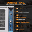Commercial Full-Size Natural Gas/Propane Single-Deck Convection Oven (SAK87125) - Saksby Wholesale - Control Panel Details