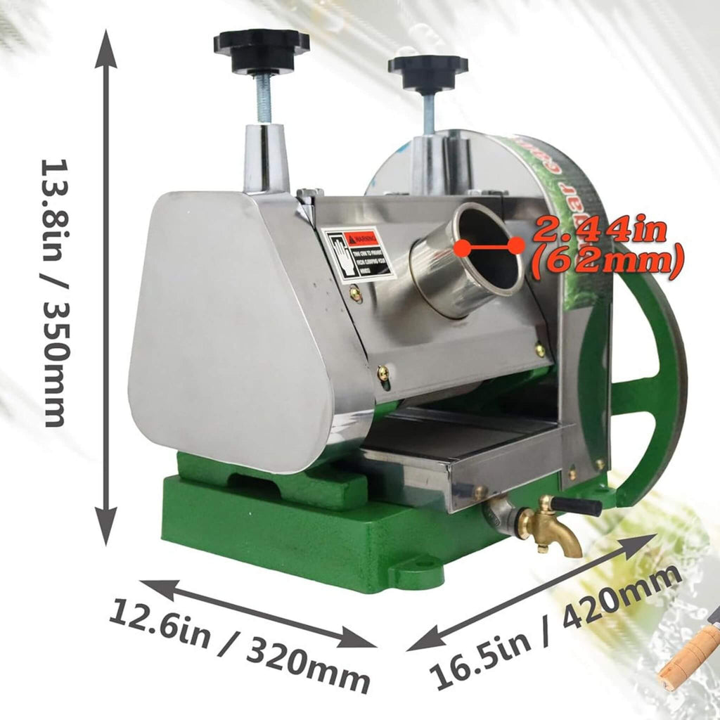 Commercial Manual Stainless Steel Sugar Cane Juicer With Peeling Knives (SAK81426) - Saksby Wholesale - Dimension Details