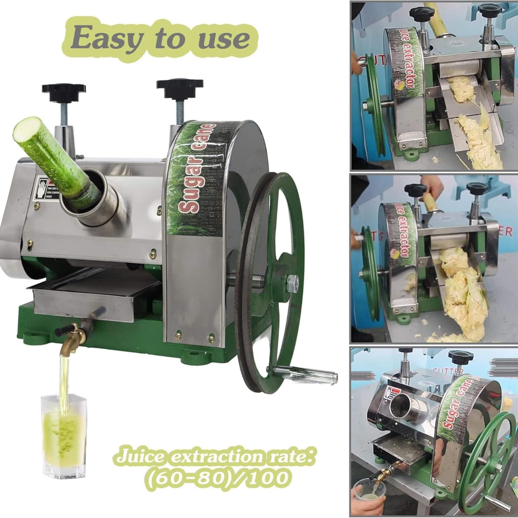 Commercial Manual Stainless Steel Sugar Cane Juicer With Peeling Knives (SAK81426) - Saksby Wholesale - Extraction Rate Capacity