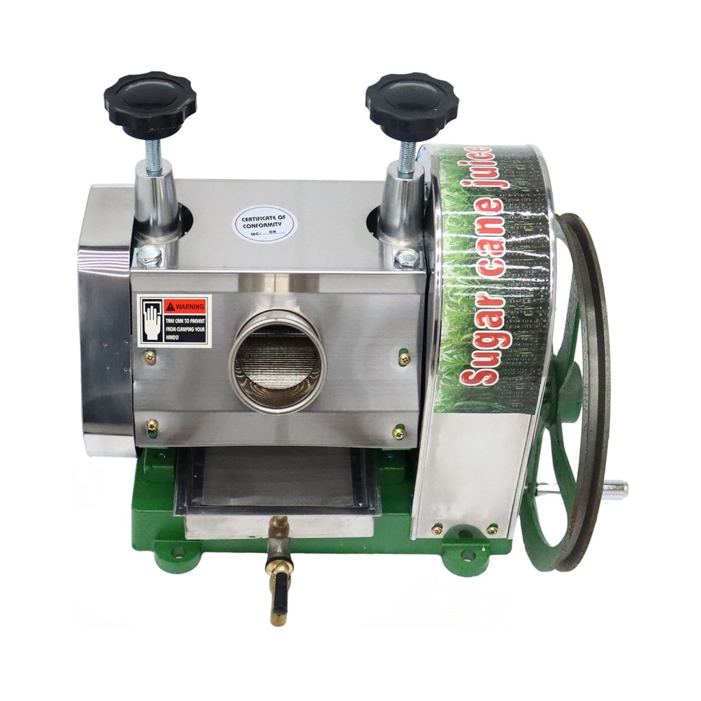 Commercial Manual Stainless Steel Sugar Cane Juicer With Peeling Knives (SAK81426) - Saksby Wholesale - Front View