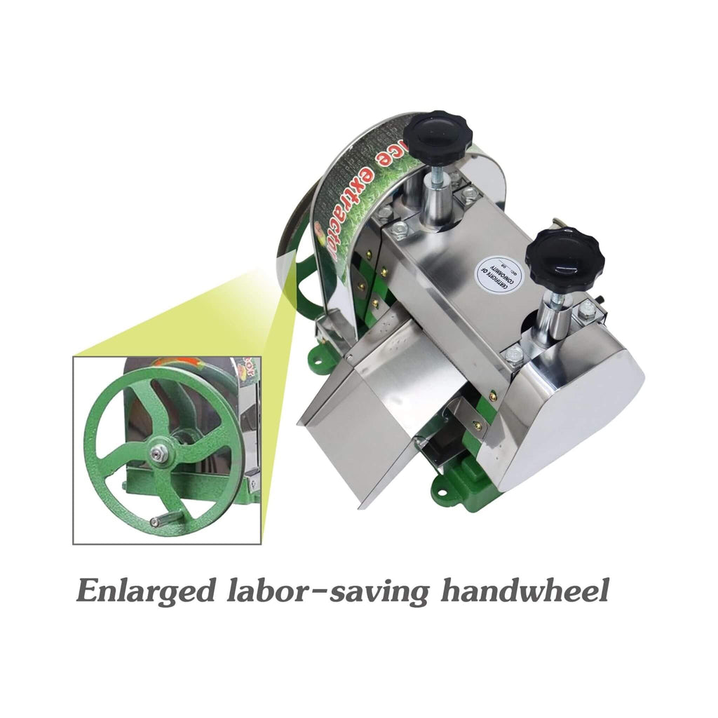 Commercial Manual Stainless Steel Sugar Cane Juicer With Peeling Knives (SAK81426) - Saksby Wholesale - Handwheel View