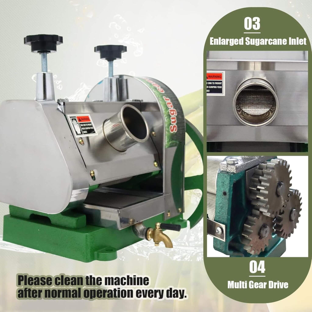 Commercial Manual Stainless Steel Sugar Cane Juicer With Peeling Knives (SAK81426) - Saksby Wholesale - How To Operate Part 2