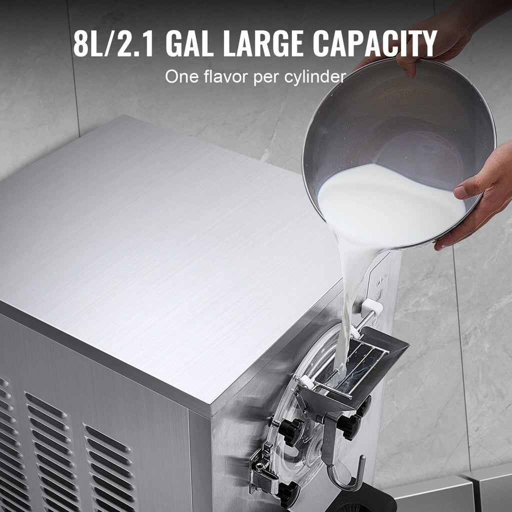 Commercial Single Flavor Hard Serve Stainless Steel Ice Cream Machine 20 25L H SAK20782 Saksby - Capacity