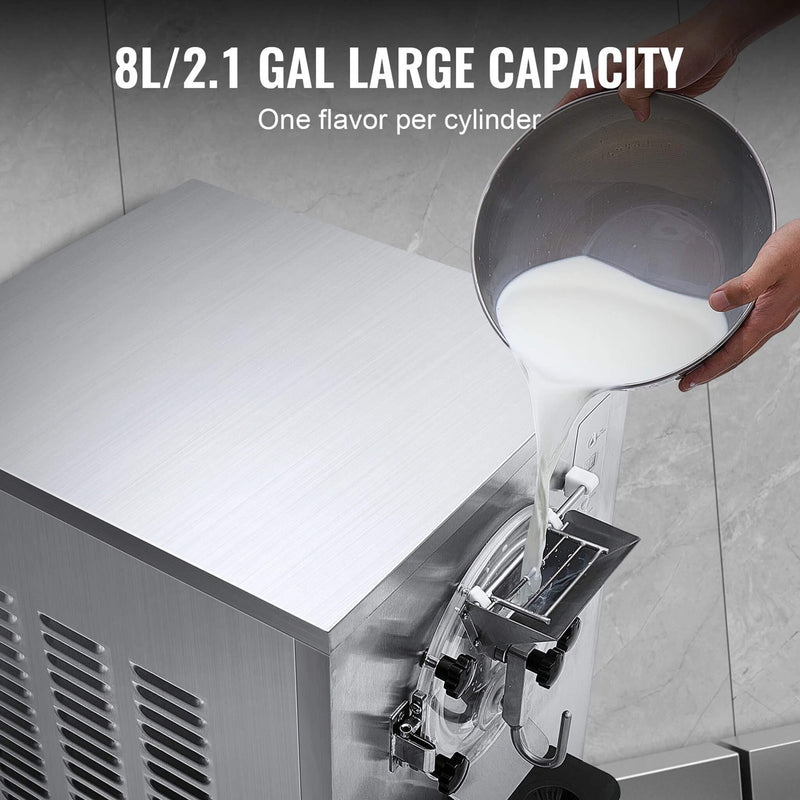 Commercial Single Flavor Hard Serve Stainless Steel Ice Cream Machine 20 25L H SAK20782 Saksby - Capacity