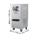 Commercial Single Flavor Hard Serve Stainless Steel Ice Cream Machine 20 25L H SAK20782 Saksby - Dimensions